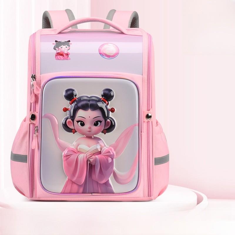 Nezha Children Cartoon Backpack With Spacious Storage For Elementary Students