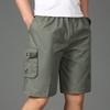 Men'S Plus Size Casual Shorts Summer Pure Cotton Cargo Shorts Multi-Pocket Loose Breathable Knee-Length Beach Shorts