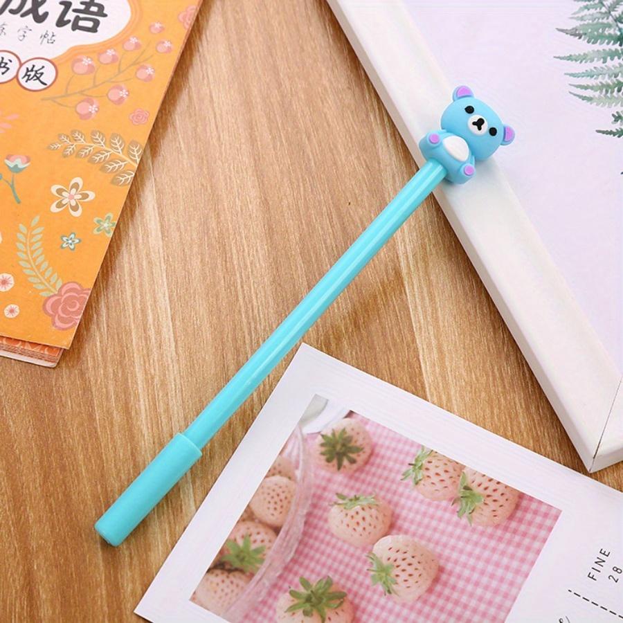 Back To School Season 10pcs 0.5mm Creative Cartoon Bear Gel Pen Cute Exam Black Water Pen Office Supplies Signature Pen