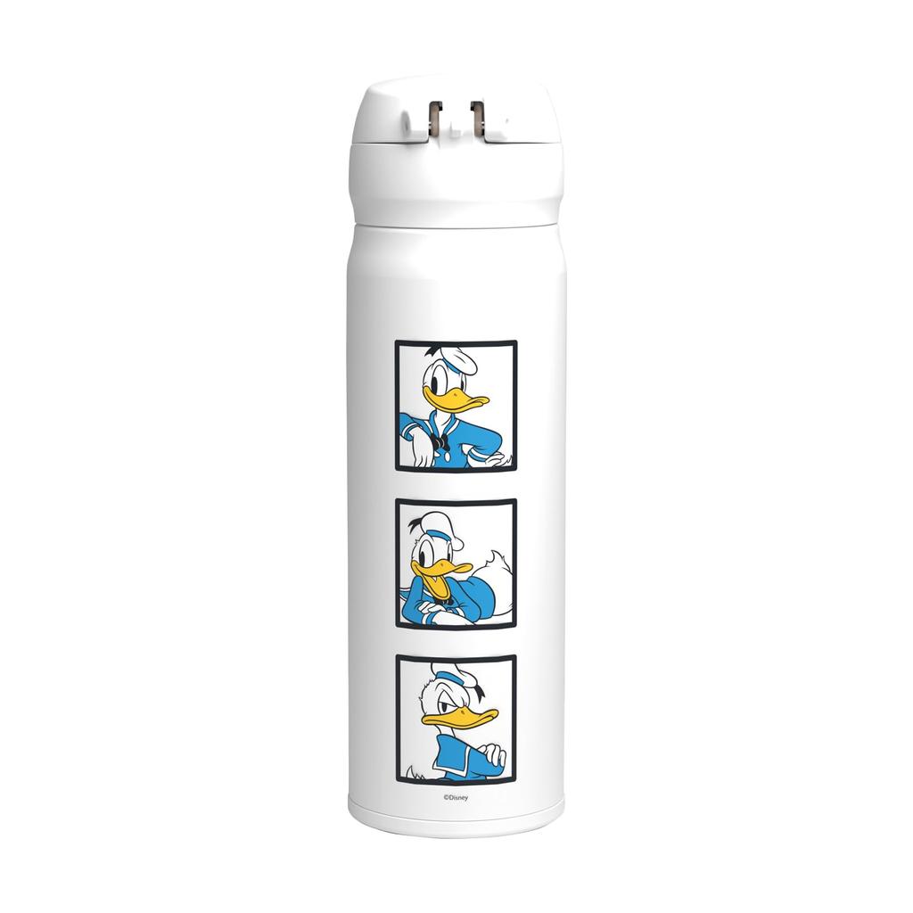 Thermos Vacuum Insulated Portable Mug 500ml Donald Design Easy to Clean with Removable Stainless Steel Keeps Drinks Hot or Cold - Mouthpiece,