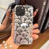 Чехол для iphone 14 17 Pro XS Max 18 Pro Max 15 13 XR 12 Air 11 16 Plus Серебряные блестки Трескающийся фон Кошачьи линейные узоры