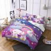 Rainbow Unicorn Bedding Girls Gift Purple Dream Duvet Cover Cute Unicorn Print Bed Set Cartoon Animals Bedding Home Decoration