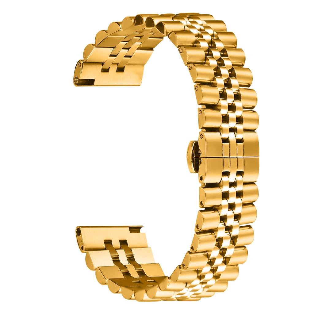 For Xiaomi Watch S2 46mm/42mm Wrist Band 5-Bead Stainless Steel Butterfly Clasp Watch Strap