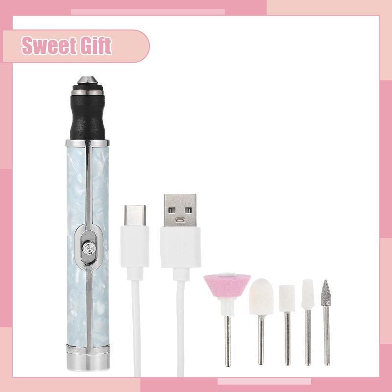 Беспроводная электрическая дрель для ногтей, портативная USB перезаряжаемая электрическая пилочка для ногтей, набор фрез для ногтей, инструменты для маникюра и педикюра