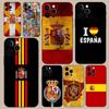 Чехол для телефона с флагом Королевства Испания для iPhone 16,15,14,13,12,11,Pro,X,XS,Max,XR,Plus,Mini Мягкий черный чехол