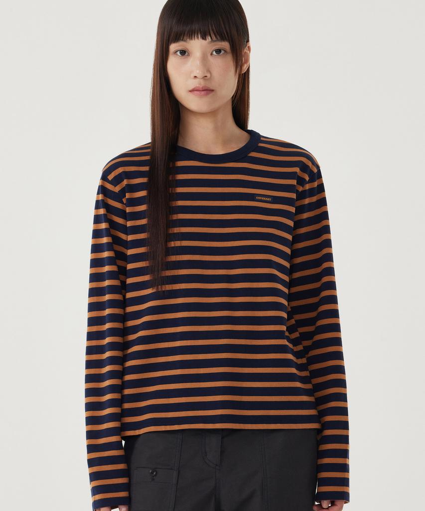 COVERNAT WOMAN Striped Long Sleeve Butter
