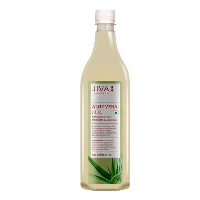 Сок Алоэ Вера Jiva 1 литр Холодного отжима Оздоровительный напиток для гидратации, поддержки детоксикации, здоровья кожи и волос Упаковка из 1