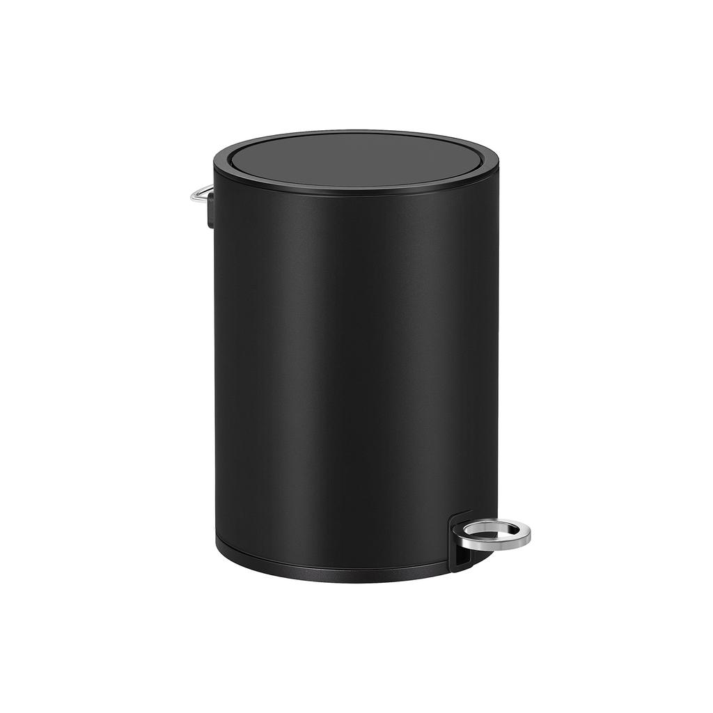 SONGMICS Bathroom Bin, 3 Litre Toilet Pedal Bin, Cosmetic Bin with ABS Lid and Plastic Inner Bucket, Steel