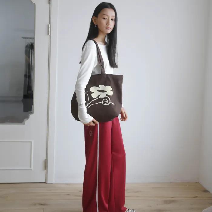 Wildflower Print Canvas Bag_Brown