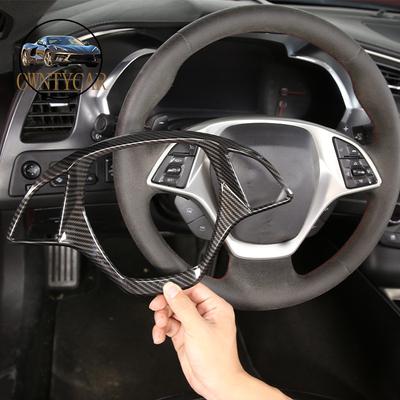 Для Chevrolet Corvette C7 2014- ABS Углеволокно Наклейка Декоративная Рамка Рулевого Колеса Автомобиля Аксессуары для Интерьера Автомобиля
