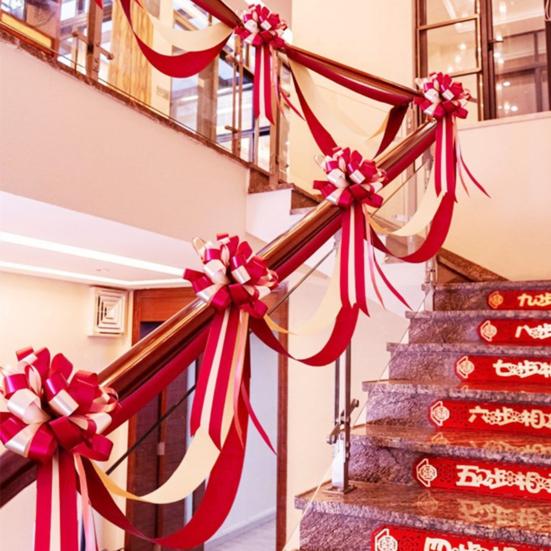 10Pcs Pull Bow Ribbon Romantic Car Pull Bows Hand-pulled Ribbon for Gift Packing Weddings Parties Decoration