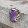 Amethyst Oval Gemstone Ring, Solid 925 Sterling Silver Ring, Handmade Ring, Christmas Anniversary Ring, Designer Ring, Bohemian Ring