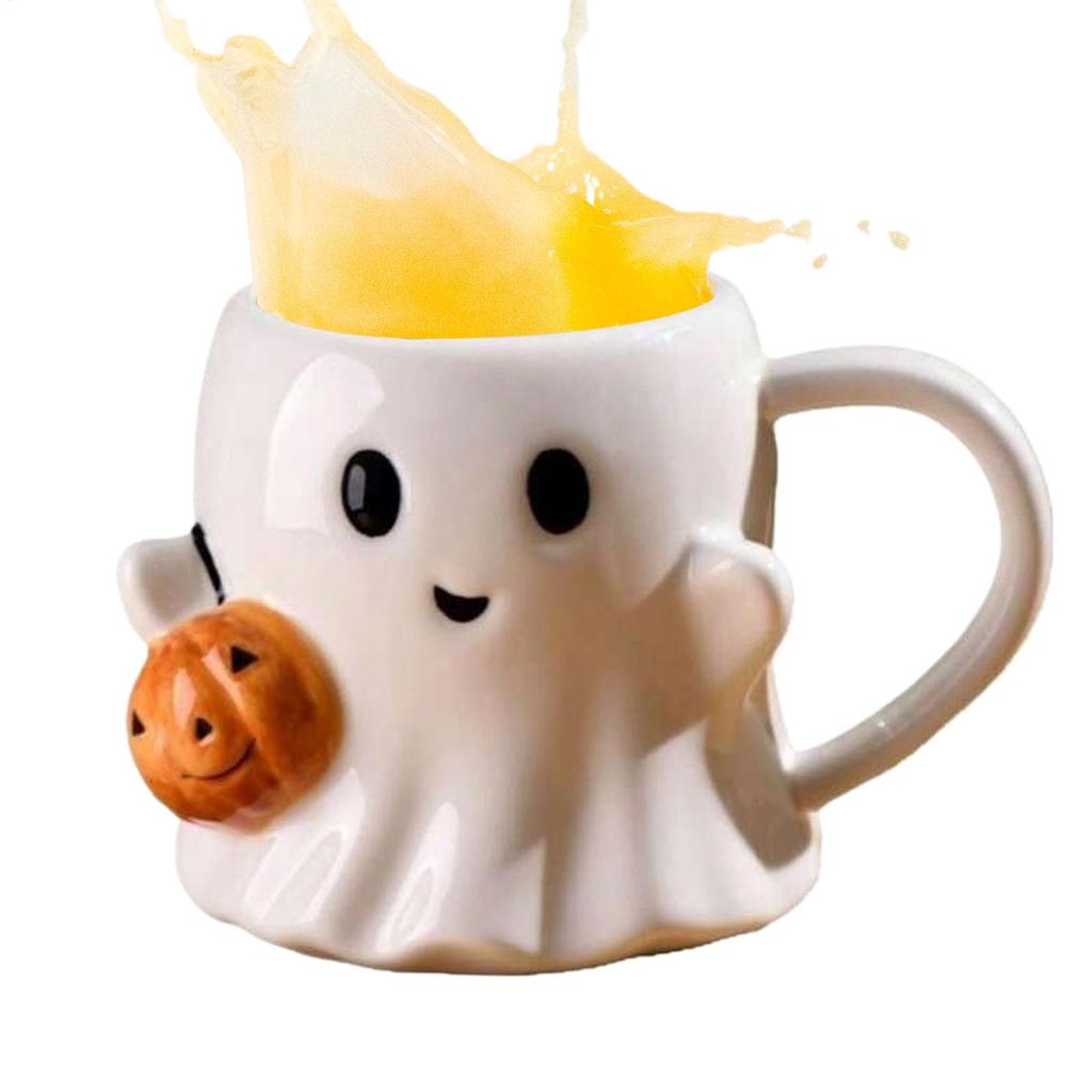Керамические кружки 600 мл на Хэллоуин с милыми привидениями, керамический стакан для питья с ручкой, чашка с рисунком на Хэллоуин, чашка для воды с привидением, кофейная кружка