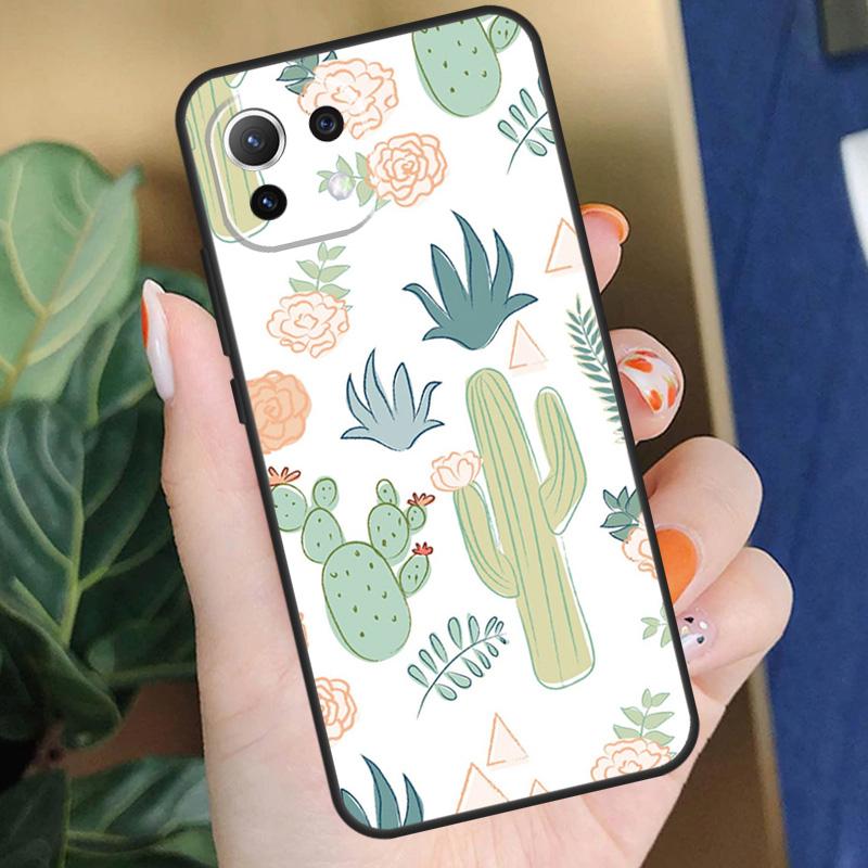 Чехол с узором кактуса для Xiaomi 15 14 Ultra 13T 14T 15T Pro 17 Pro Max POCO F8 F7 F5 F6 X5 X6 X7 Pro Coque