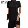 Women's Fashion Summer Spring Solid Color Print Short Sleeve Casual Dresses