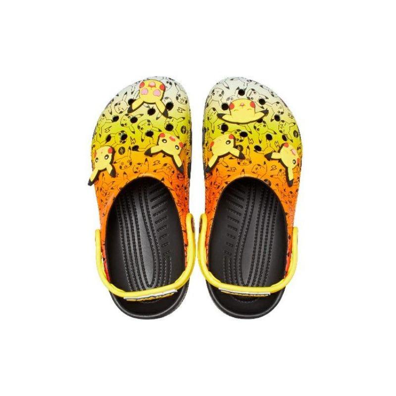 Pokémon x Crocs EVA Классические клоги Пляжные клоги Унисекс Черный Желтый Оранжевый 207761-0C4
