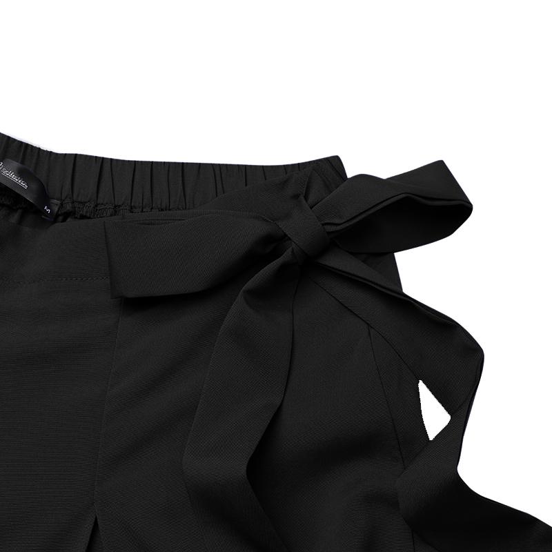 Весенне-летние женские брюки-кюлоты на шнуровке, свободные широкие брюки, повседневные эластичные брюки, разные размеры на выбор