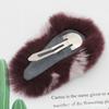 Autumn and winter plush hairpin wild candy net red bb side clip Korean real rex rabbit fur hair accessories hairpin