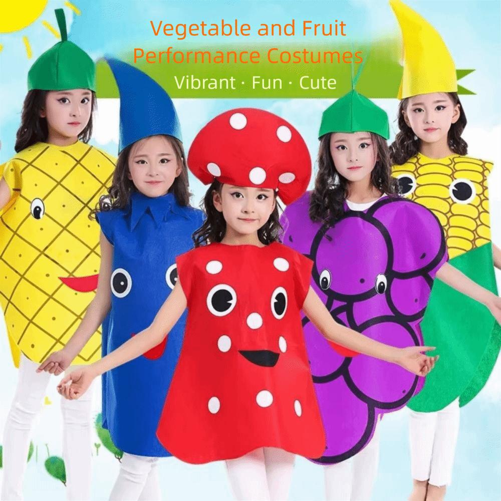 Performance Stage Children Cosplay Costume Pumpkin Cloak Performance Suit Fruit Veggie Costume Boy