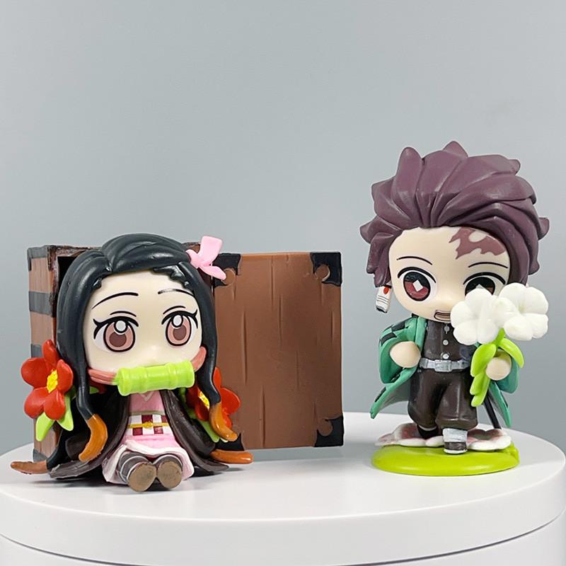 Cute And Colorful Demon Slayer Figures With Tanjiro Nezuko Zenitsu In Pvc Material