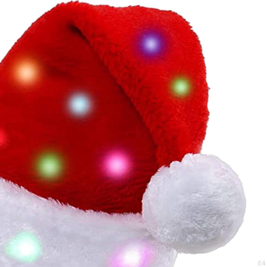 Рождественская шляпа, рождественские головные уборы, реквизит, светодиодная подсветка Санта-Клауса для сценического выступления, косплея