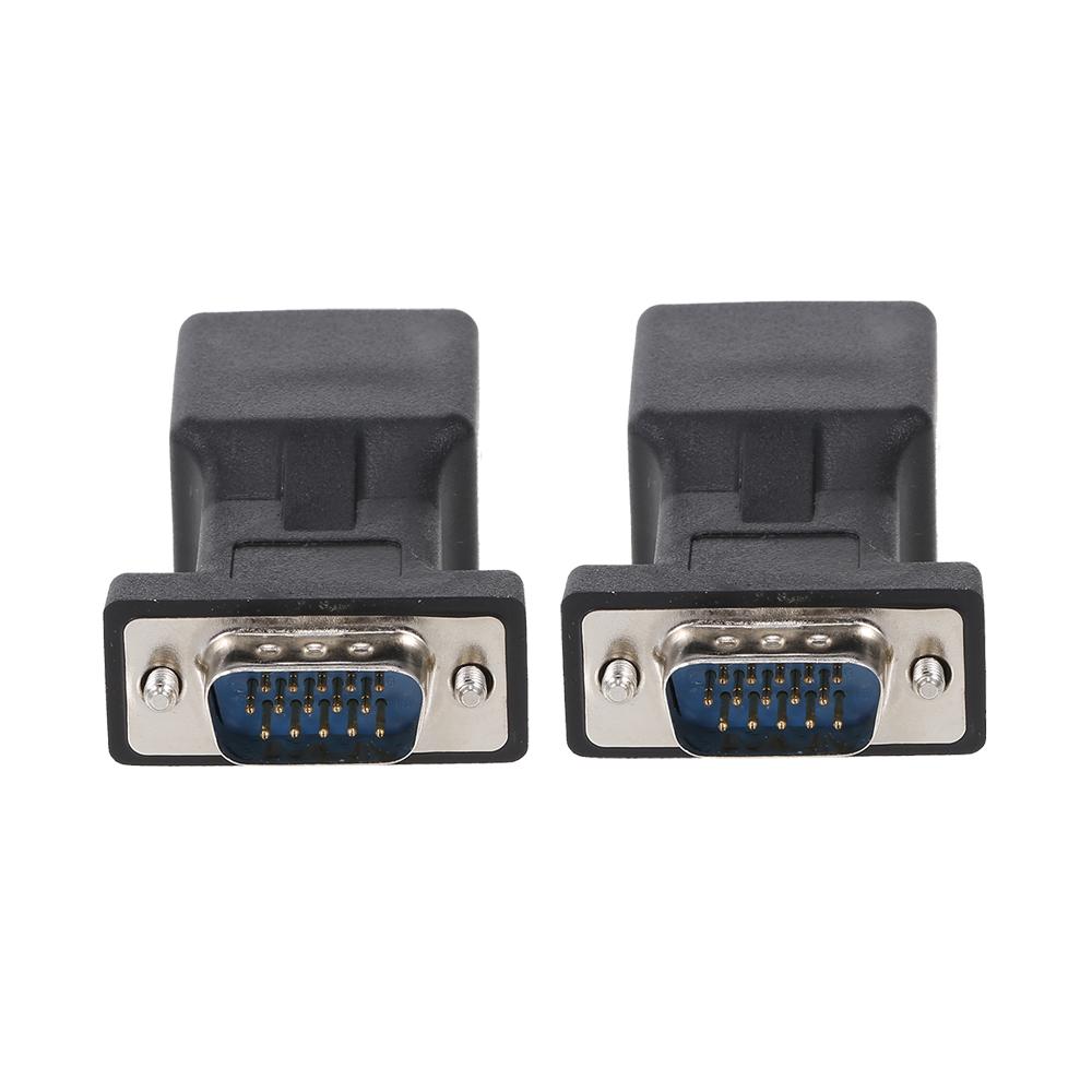 2 шт. адаптер VGA к RJ45 адаптер VGA Male к RJ45 конвертер портов Ethernet CAT5e CAT6 сетевой кабель