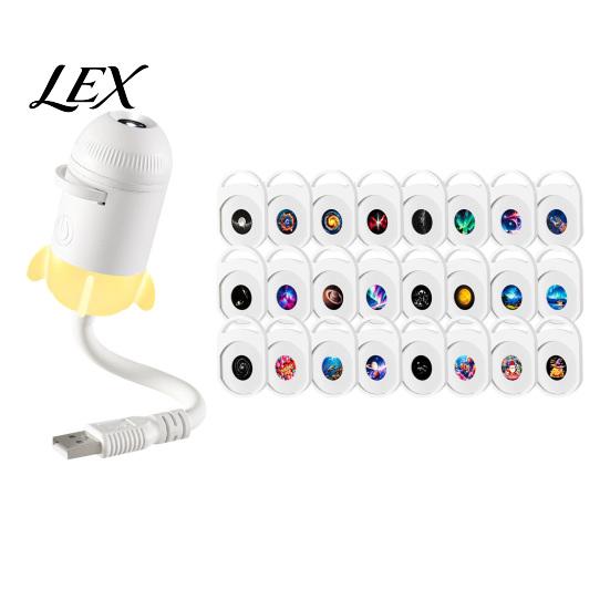 Indoor Starry Light USB Star Projector Night Light, Sky Lamp with Film Slides, Touch Dimming Adjustable Brightness & Timer, Flexible Neck LED