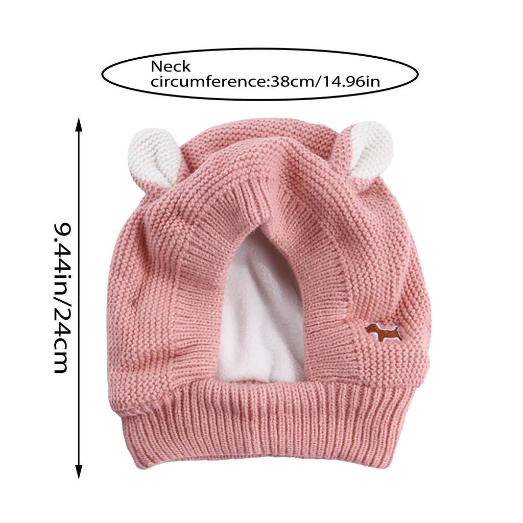 Милая вязаная шапка для собаки, зимняя балаклава для собаки с красивыми ушками, вязаная зимняя собачья голова для собак, товары для домашних животных