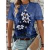2024 New Women's T-shirts Flower 3D Printed Short Sleeve Oversized T-Shirt for Women Tops Summer Breathable Tees Female Clothing