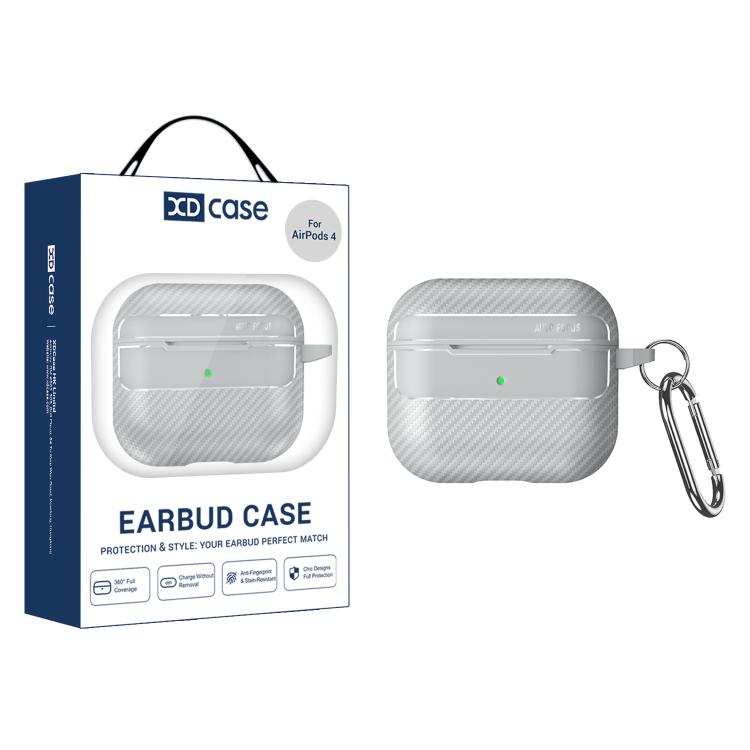 For AirPods 4 XDcase Carbon Fiber Texture Earbud Case with Hook