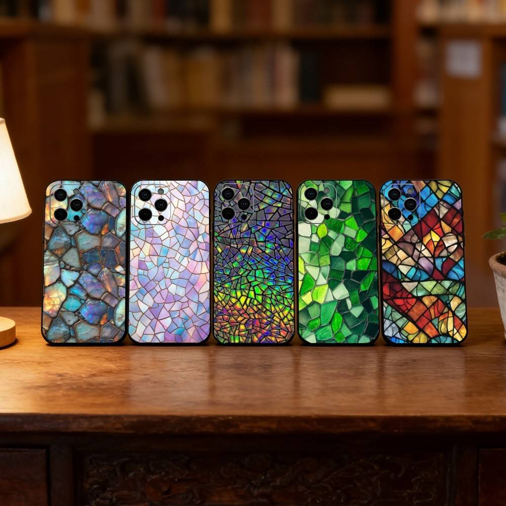 Витражный чехол для телефона Силиконовый Мягкий Для IPhone 17 16 15 14 13 12 11 X XR Plus Pro Max Plus