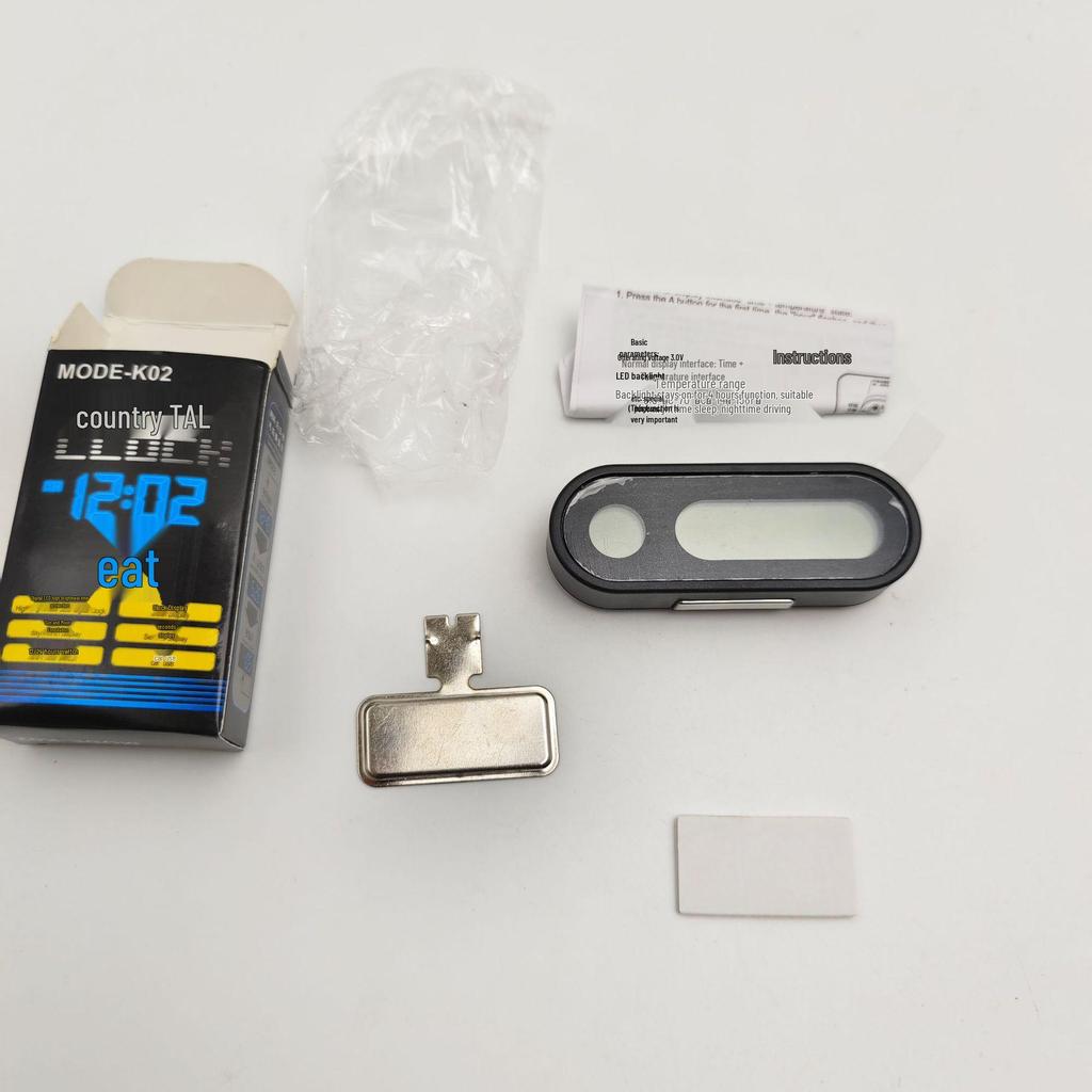 Автомобильный светящийся часы и термометр с креплением на воздуховод