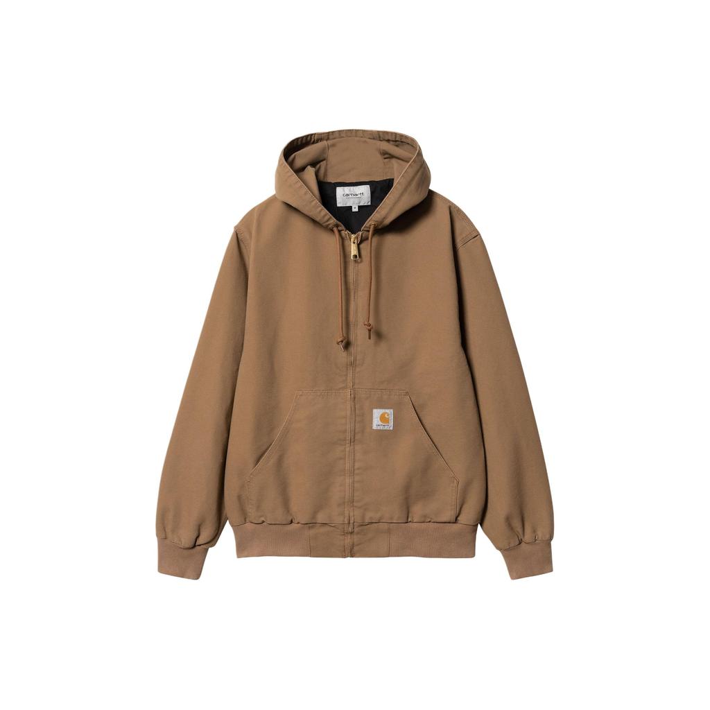 Carhartt WIP Активная куртка SS24 Классическая куртка с квадратной этикеткой Карман-кенгуру Длинный рукав Свободный крой Мужские куртки Коричневый I032939-HZ-02