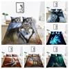 Роскошный новый комплект пододеяльников с 3D принтом волка для девочек и мужчин, для взрослых, двойной, двойной, дышащий комплект постельного белья