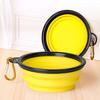 Collapsible Dog Bowl Portable Travel Pet Feeder Bowl Expandable Silicone Pet Food Water Bowl with Carabiners Clip for Walking Hiking Camping
