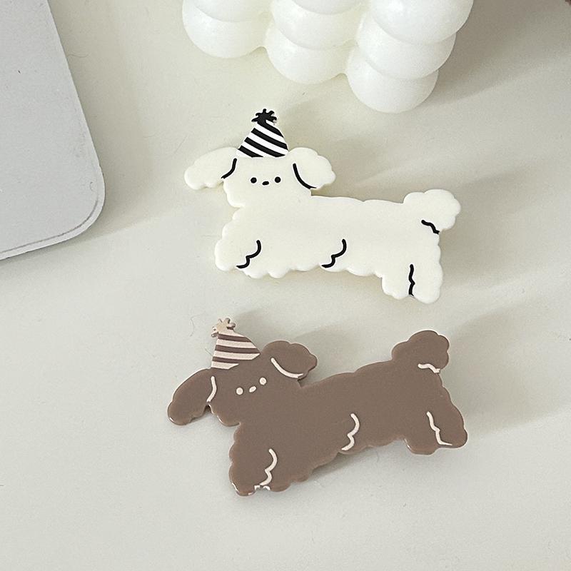 Милая мультяшная собака акриловая заколка для волос для женщин и девочек заколки для волос с животными индивидуальные милые заколки челки заколки аксессуары для волос