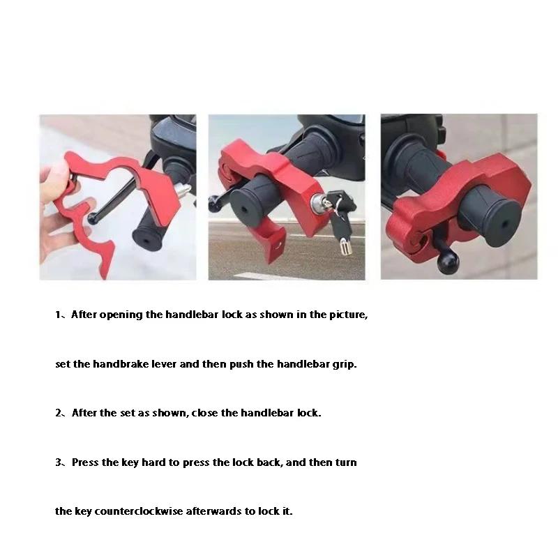 Motorcycle Handlebar Lock Handle Solid Lock Imitating Steal Lock Pull Rod ATV Dirt Street Bikes Anti Theft Handlebar Brake