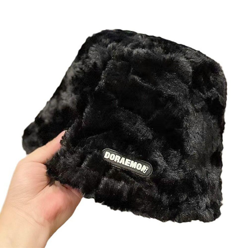 Плюшевая кепка рыбака, теплая кепка от солнца, плюшевая шляпа-ведро для женщин