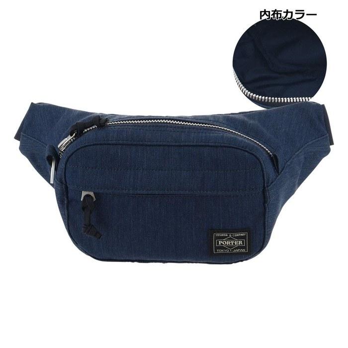 [Porter] Waist Bag Denim Men 892-15105 Yoshida Bag DENIM Body Bag Made in Japan Navy