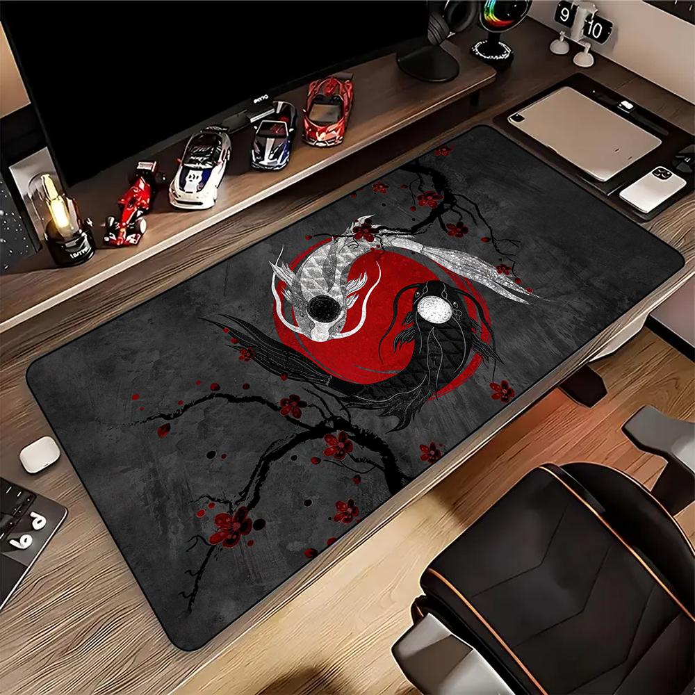 Japanese Great Wave OffChinese Style Dragon Mouse Pad for Gamer Setup Gaming Mousepad Rubber Keyboard Pads Pc Desk Mat xcm