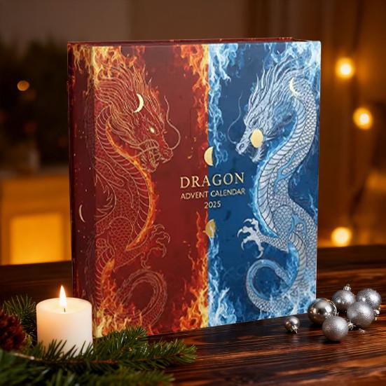 Адвент-календарь на тему драконов 2025 24 дня Акриловое украшение с сюрпризом Миниатюры Рождественский декор для обратного отсчета