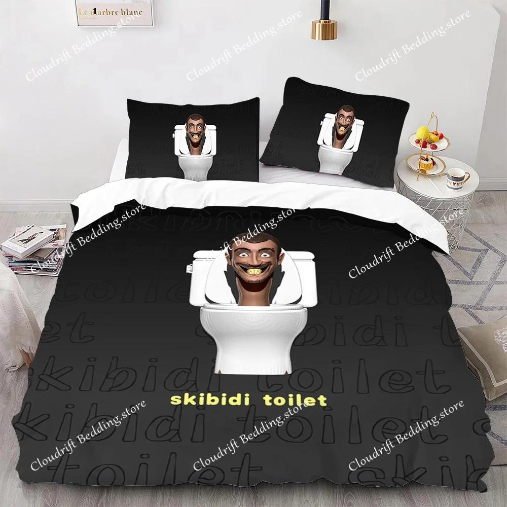 Пододеяльник с 3D-принтом Skibidi Toilet, наволочка, постельное белье, размер Твин, Фулл, Квин, Кинг для детской спальни