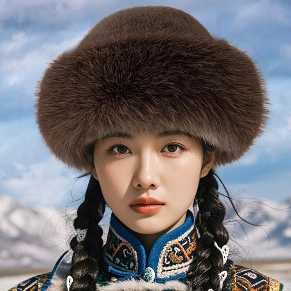 Новая пушистая меховая женская зимняя шапка, теплая защита ушей, шапка для снега и лыж для женщин, роскошная плюшевая шляпа-рыбак, теплая утолщенная зимняя шапка