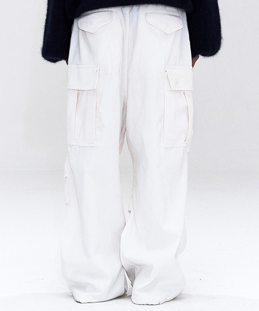 ERER [Un] Corduroy Utility Carpenter Pants White