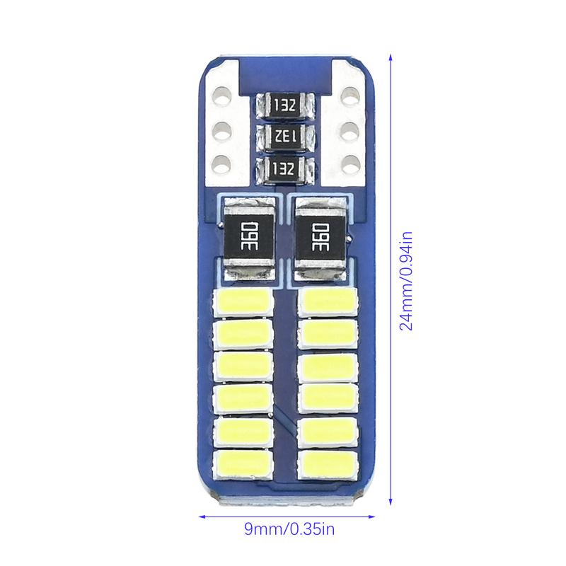 10Pcs White Light Width Indicator T10 24smd 4014 License Plate Light,Car KED Signal Light,For Car Clearance/License Plate Light