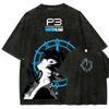 Persona 3 Reload Футболка с эффектом потертости Личность Одежда Подходит для всех сезонов Большой размер Унисекс Уличная мода высокое качество горячий товар