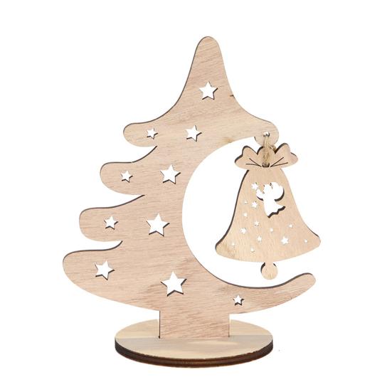 Xmas Tree Cutout Ornament Wooden Tree Ornament with Cut-out Patterns Hanging Pendant Freestanding Christmas Tree Centerpiece for Table Mantel