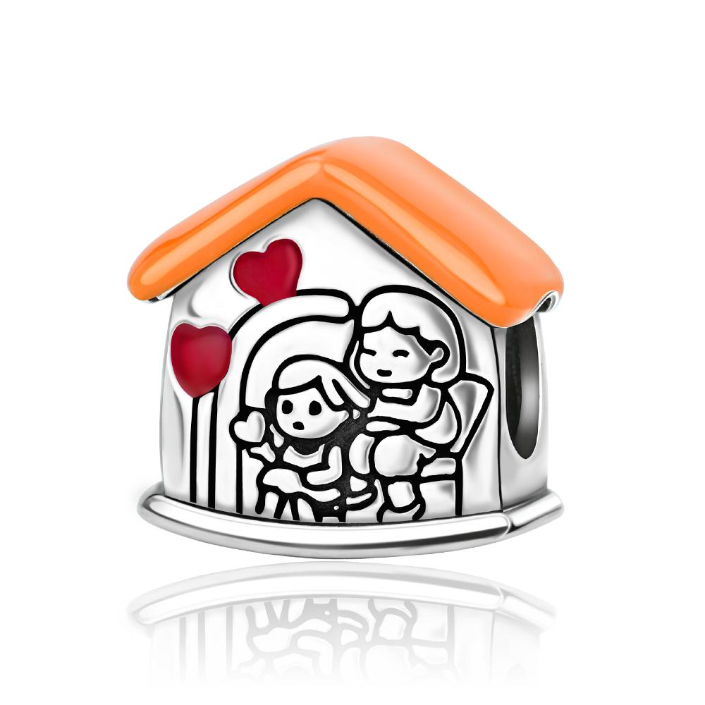 Original Charms Bead Copper Inlaid Zirconium Orange Series Sunburst Pendants Fit Bracelet Jewelry Gift Marking