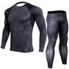 Men's Snakeskin Quick-Dry Fitness Two-Piece Set: Breathable Long-Sleeve Top and Pants for Running, Cycling, and Exercise.