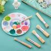 6Pcs Bristle Paint Brushes with Wooden Handle Watercolor Acrylic Oil Painting